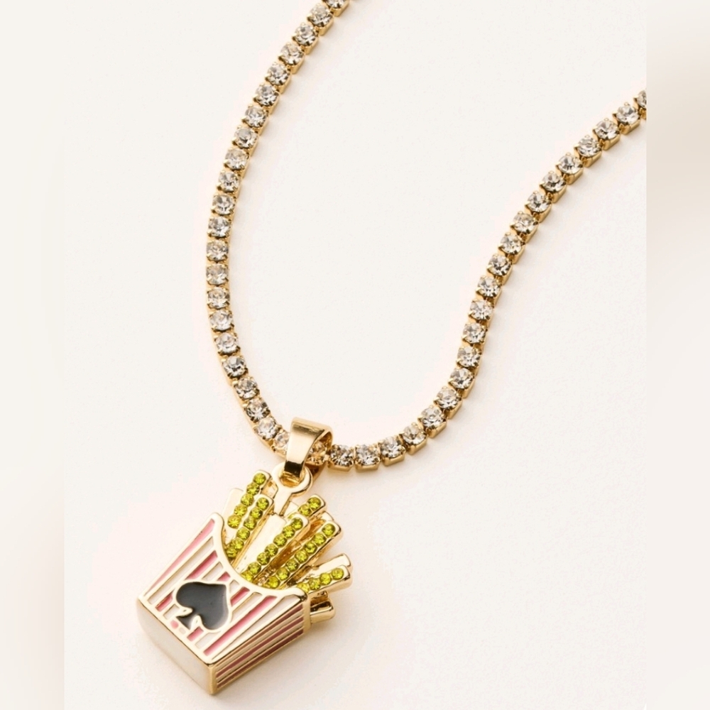 Kate Spade x Target French Fry Charm Tennis Necklace NWT